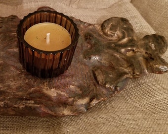 Handmade Clay Altar Candle Holder - Sacred Space Decor