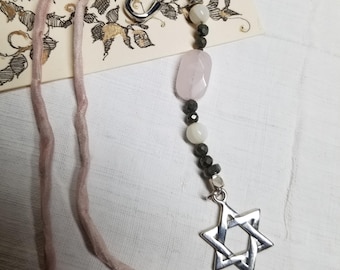 Sterling Silver Star of David Gift for Baby Girl + Blessing for Nursery