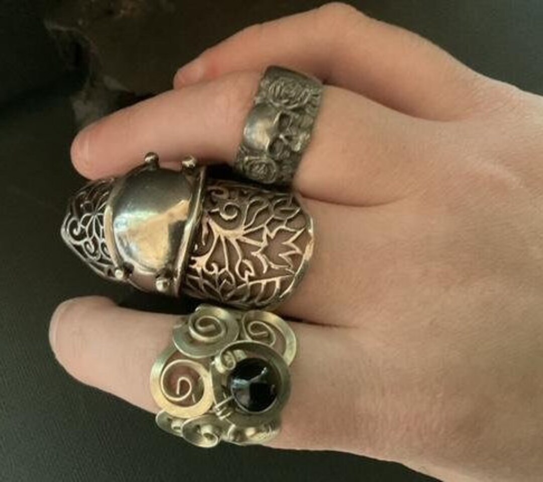 Vintage Goth Rings Alchemist Rings Hand of the Sorceress Etsy