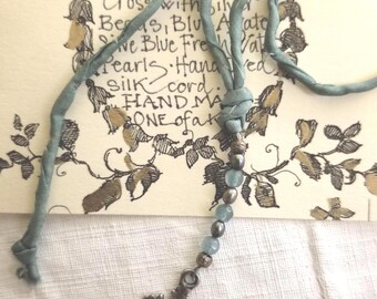 Tiny Silver Cross Crib Blessing Pin with Silk Tie