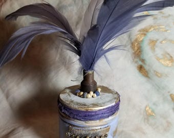 Handmade Goddess Shield Box: Mermaid Treasure, Seashell Finial