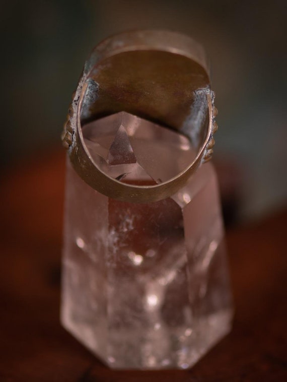 Handmade Extra Large Turquoise Ring, Medieval Cos… - image 5