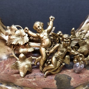 Vintage Kirks Folly Cherub Barrette + Golden Cherubs for  display picture 2