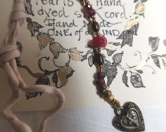 Bronze Heart and Rubies Baby Blessing for Crib