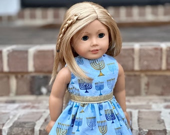 18” doll Hanukkah Celebration dress