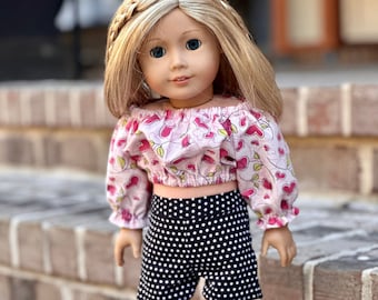 Valentine’s 18” doll outfit