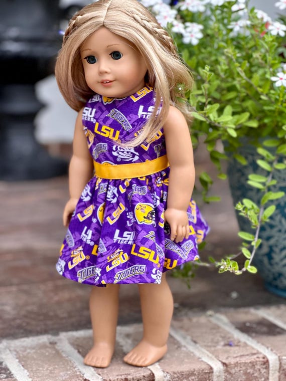 green emerald velvet dress Brianna Cannon: LSU Logo Patch Dress Purple / Small main image 1