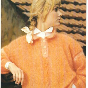 1980&#39;S Vintage Knitting pattern Beautiful Spring Sweater PDF Download pattern only