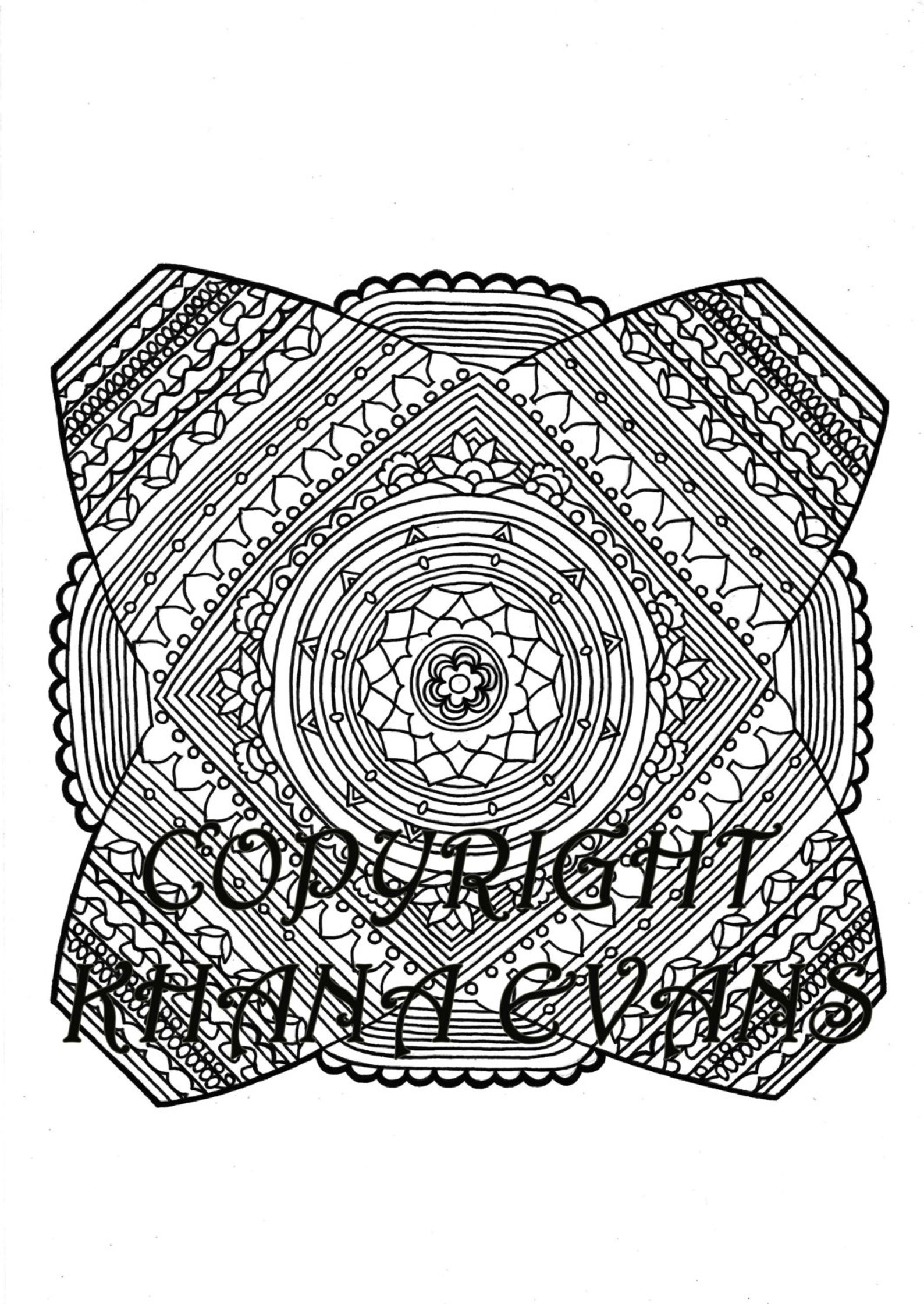 PDF A4 Printout Sophie's Universe Blanket Colouring in Design Sheet