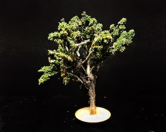 Small Green Completed Model Tree Miniature For Dioramas, Wargaming, Railway Railroad Layout Scenery
