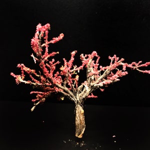 Hand Cut Pink Cherry Blossom Model Tree: Diorama Scenery