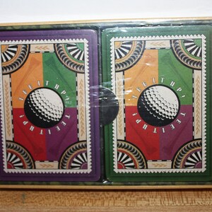 Jeu de cartes à jouer à deux jeux scellés dans leur emballage d'origine Hallmark Cards Inc. Conception de balle de golf à 2 jeux scellés