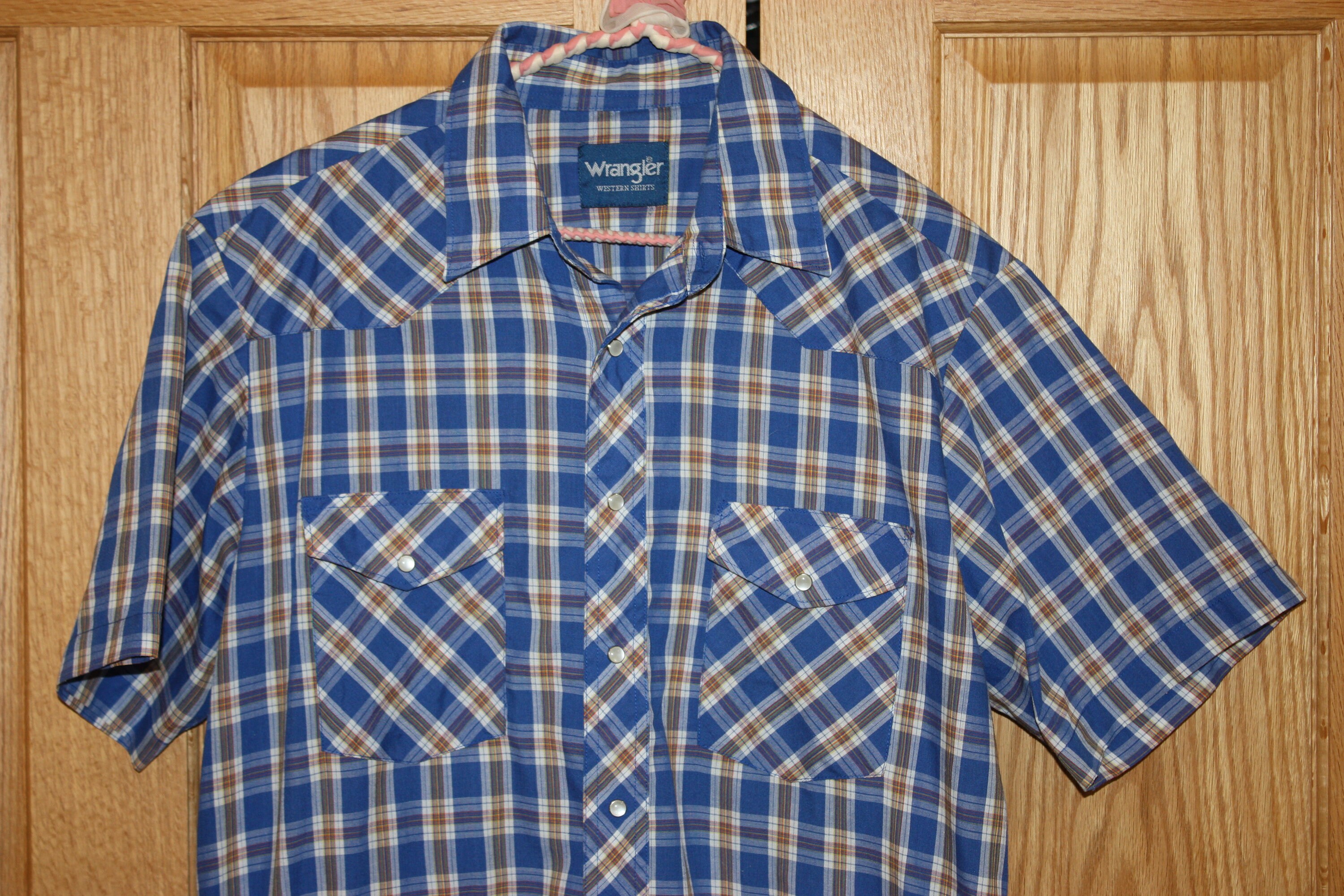 Wrangler Western Shirts Light Weight Blue Plaid With White - Etsy New  Zealand