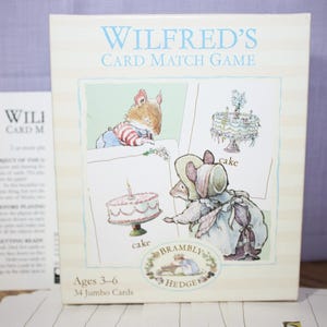 Brambly Hedge Wilfred's Card Match Game 2000, komplett mit 34 Karten und 2 Karten mit Spielanleitung, Briar Patch Jill Barklem