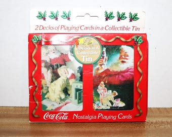 1996 Coca-Cola Playing Cards in Collectible Tin - Sealed Decks