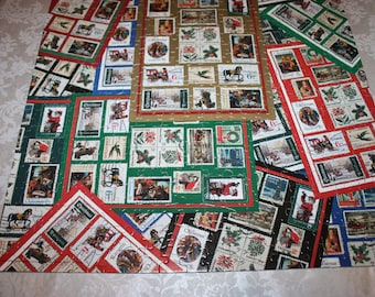 1997 United States Postal Service 500 pc jigsaw puzzle Christmas stamps, complete, 18" by 24"
