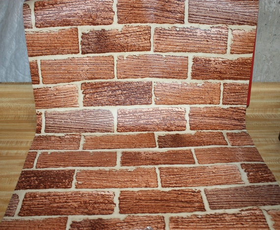 Textured Vinyl Wallpaper Vintage Brick And Mortar In Shades Of Etsy Textured Vinyl Wallpaper Vintage Brick And Mortar In Shades Of Etsy
