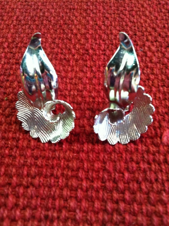 Coro Silvertone Clip On Earrings