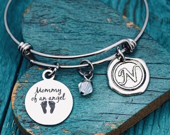 Mommy of an angel, SIDS, Mommy of an angel, Infant Loss, Child Loss, Still Birth, Miscarriage, Remembrance, Memorial, Silver bracelet