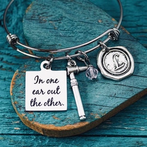 Otoscope jewelry, Otoscope Bracelet, auriscope, medical device, medical Bracelet, audiology jewelry, gift for audiologist, Silver Bracelet