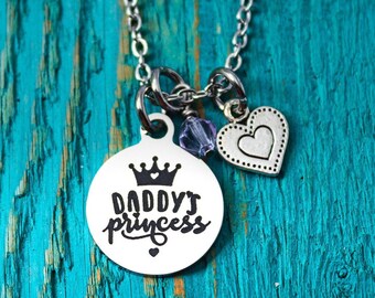 Daddy’s princess, Gift for daughter, daddy daughter gift, father daughter gift, Daddys Girl, Silver Necklace, Charm Necklace, Gifts for
