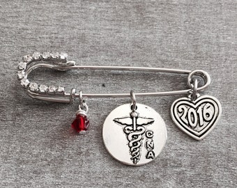 Certified Nursing Assistant, CNA, Nurse, Silver Kilt Pin Brooch, Silver Brooch, silver kilt pin, pinning ceremony, Thank you, Gifts, Jewelry