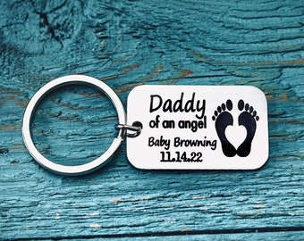 Daddy to an Angel, Daddy Keychain, Infant Loss, Child Loss, Still Birth, Miscarriage, Remembrance, Memorial, Gifts for, Silver Keychain