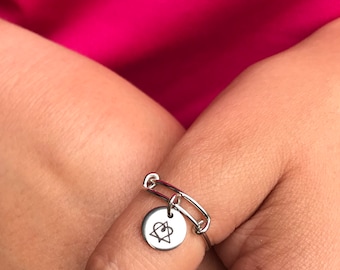 Adoption Symbol, Birthmother, Birth Mom, Birth Mother, Baby adoption, Thumb ring, Silver Ring, Dainty, Silver Jewelry,  Keepsake, Gift for