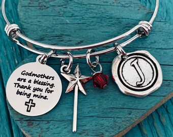 Godmothers are a Blessing, Thank you, Godmother Gift, Godmother Bracelet, Godmother, Silver Jewelry, Silver Bracelet, Charm Bracelet, Gifts