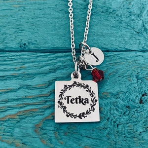 Tetka, aunt, Croatian, Serbian, Bosnian, Tetka Necklace, Tetka Jewelry, Silver Necklace, Charm Necklace, silver Jewelry, Gifts for, keepsake