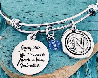 Every Little Princess Needs A Fairy Godmother Godmother Godmother Charm Bracelet Silver Bracelet Silver Jewelry Baptism Gifts For Etsy