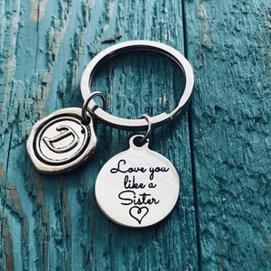 Love you like a sister, Friend, Best Friend, Friendship, Friend Keychain, Friend Keyring, Personalized Keychain, Custom keychain, GIfts