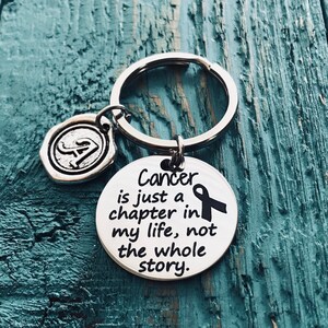 CANCER, Survivor, Courage, Just a chapter, in my life, Strength, Fighter, Healing, Awareness, Cancer Chemo, Silver Keychain, Silver Keyring