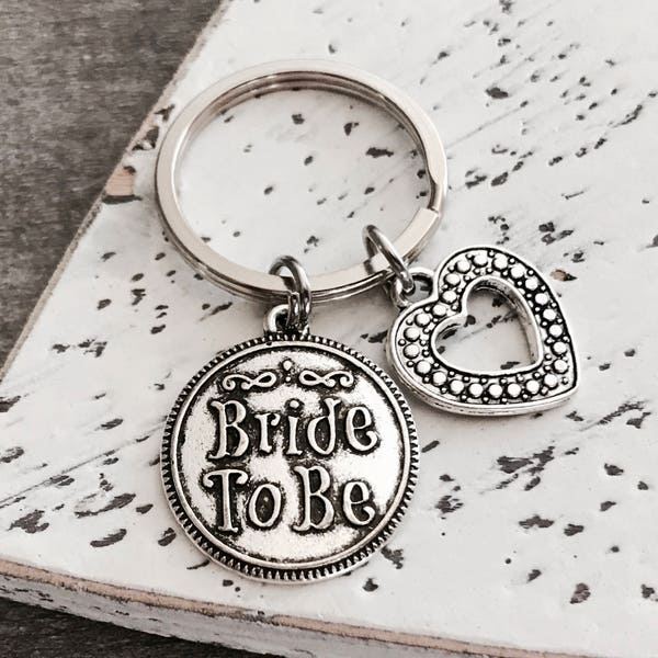 SALE, Bride to Be, Team Bride, Bride Gift, Gift for Bride, Engagement announcement, engagement gift, Silver Keyring, Silver Keychain, Gifts