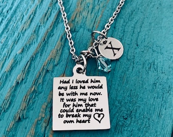 Had I loved him any less, Birthmother, Birth Mom, Birth Mother, Baby adoption, Silver Necklace, Charm Necklace, Silver Jewelry, Gift for