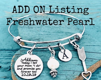 ADD-ON CHARM, Genuine Freshwater, White Pearl, 8-9mm, June birthstone, Add to purchase, This is to add to an order we are making for you