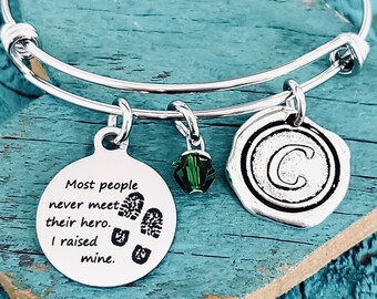 Military Mom, Army Mom, Navy Mom, Air Force Mom, Marines Mom, Silver Bracelet, Charm Bracelet, Keepsake, Gifts