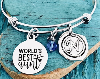 Worlds best aunt, Aunt, Aunt Nephew, Aunt Niece, First time Aunt, New Aunt, Aunt gifts, Aunt bangle, Gifts, Silver Bracelet, Charm Bracelet,