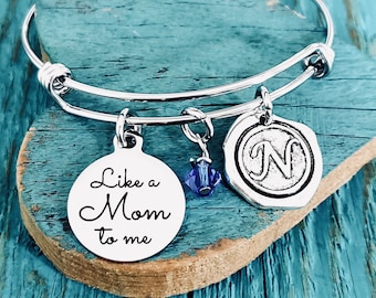 Like a mom to me, Stepmom, Adoptive Mom, Adoptive Mother, Foster Mom, Mother in Law, Stepmother, Silver Bracelet, Charm Bracelet, Gifts for