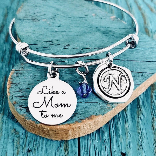 Like a mom to me, Stepmom, Adoptive Mom, Adoptive Mother, Foster Mom, Mother in Law, Stepmother, Silver Bracelet, Charm Bracelet, Gifts for