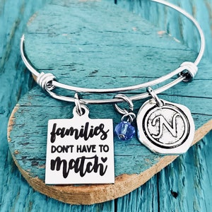 Families don’t, have to match, Baby Adoption, stepdaughter, Blended family, Stepmom, Stepmother, Silver Bracelet, charm bracelet, Gifts for