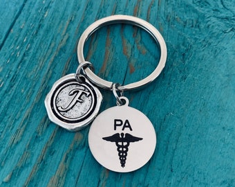 PA Keychain, Physician Assistant Keychain, PA Jewelry, PA Charm, Gift for Physician Assistant, Silver Keychain, Graduation, Grad, Gifts