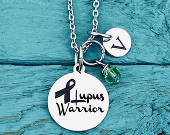 Lupus Warrior, Lupus, Lupus Jewelry, Lupus Necklace, Lupus Gift, Silver Necklace, Charm Necklace, Fighter, Lupus Awareness, Chronic Illness