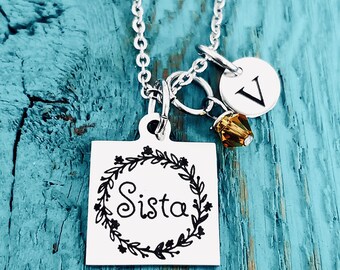 Sista, Sista Jewelry, Sista Necklace, Sista Gifts, Sister Jewelry, Gifts for, Sister, Charm Necklace, Silver Necklace, Silver Jewelry, Gift