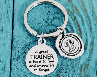 A great trainer, is hard to find and, impossible to forget, Fitness trainer, Trainer Gift, Dog Trainer, Silver Keychain, Silver Keyring