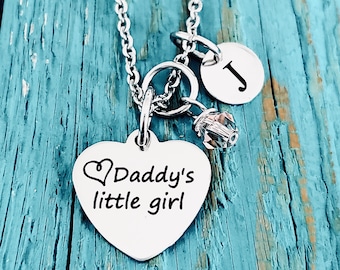 Gift for daughter, daddy daughter gift, Daughter wedding day, father daughter gift, Daddys Girl, Silver Necklace, Charm Necklace, Gifts for