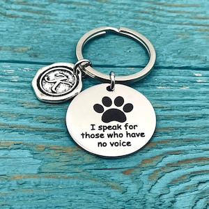 I speak for those, who have no voice, Silver Keychain, Silver Keyring, veterinarian, vet, Vet tech, Grad, Graduation, Silver Jewelry, Gifts