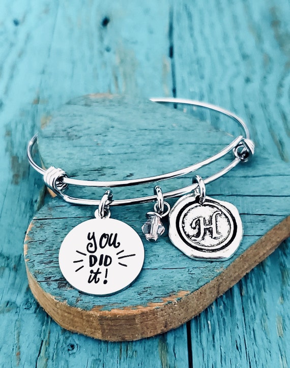 You did it, so proud of you, Congratulations, Well done, Graduation, Class of 2026, Grad, College Student, Charm Bracelet, Gifts for