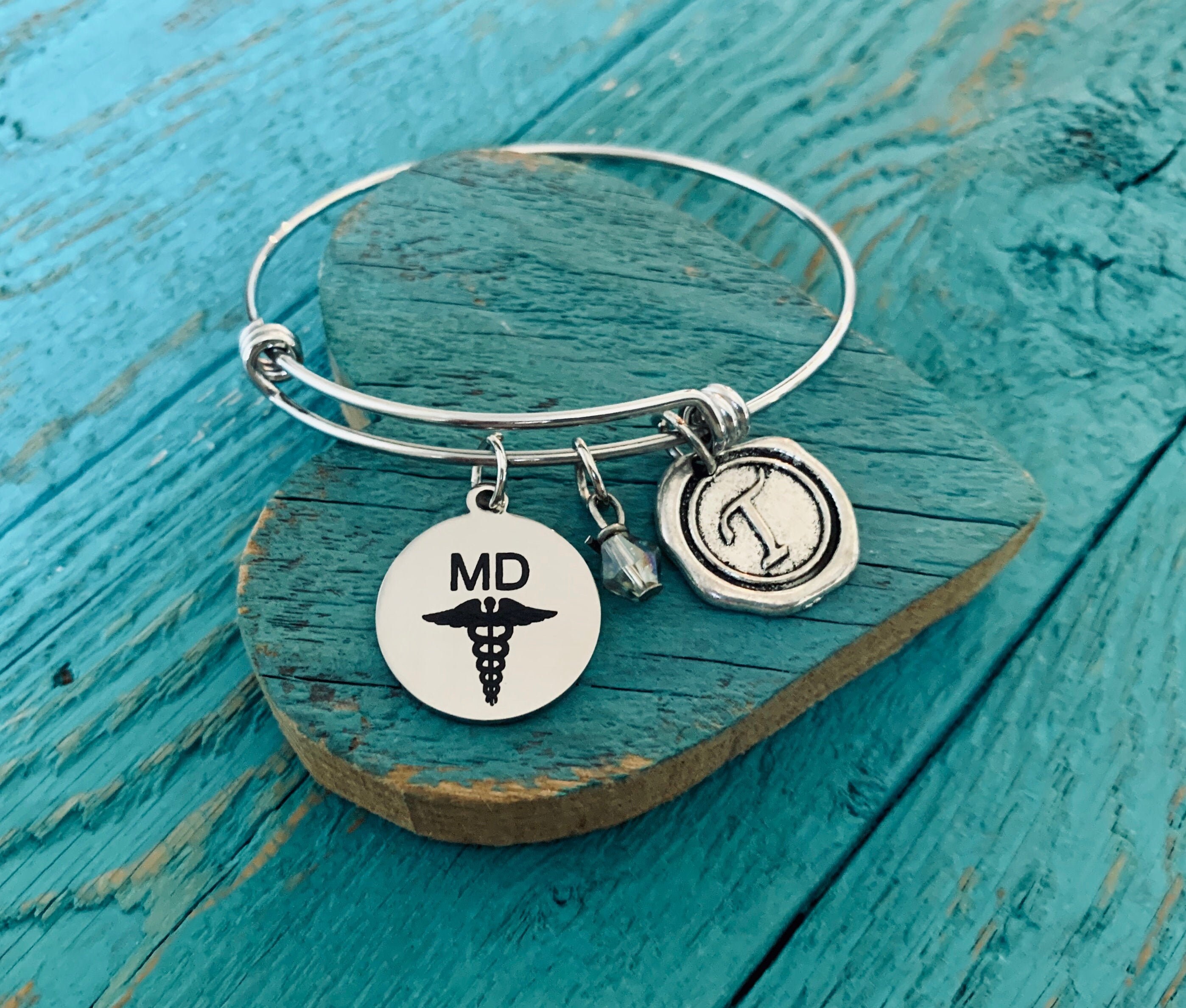 Doctor bracelet doctor jewelry. Doctor Charm MD MEDICAL Etsy