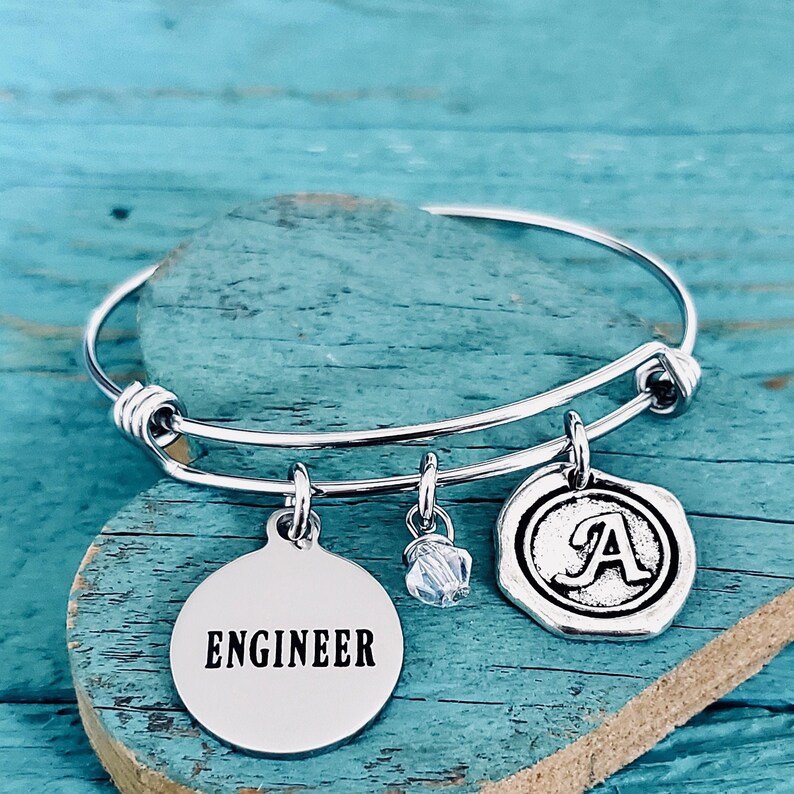 Female Engineer, Civil Engineer, Mechanical Engineer, Engineering, Graduation, Gifts, Silver Bracelet, Silver Jewelry, Charm Bracelet Bild 3
